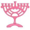 thumbnail image 3 of Ner Mitzvah, 6" Standard Size, Colored Rounded Hannukah Candle Menorah - Pink Color, 3 of 4