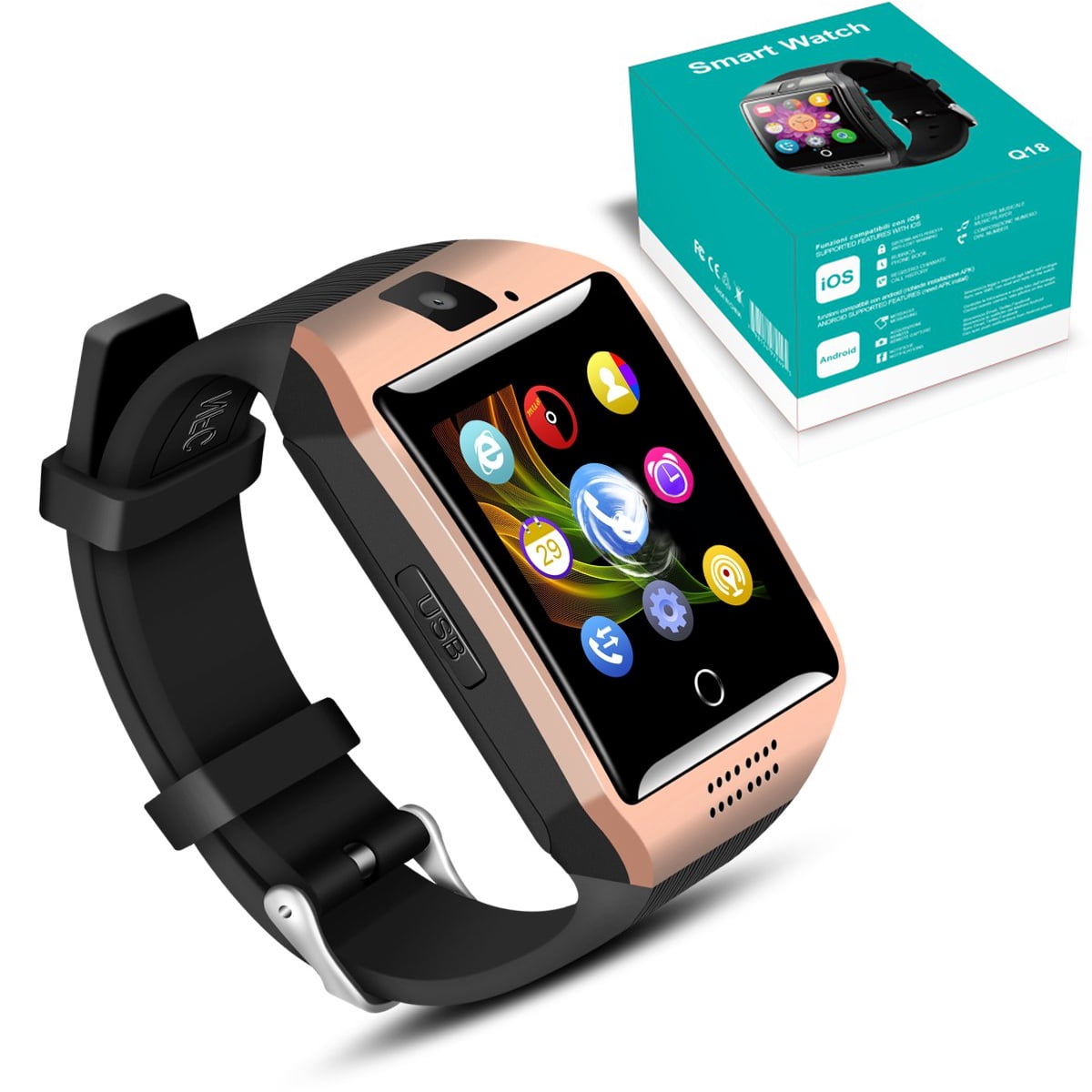 Smartwatch Q18 Con Cámara y Ranura para tarjeta SIM TF Rastreador de a –  VecindarioDigital