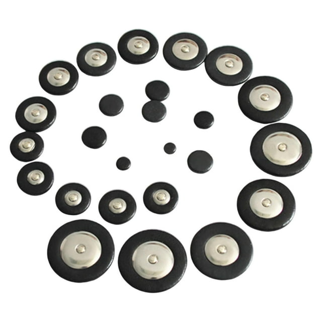 Milaget 25 Pieces Alto Sax Pads Set Multi Size Professional Lightweight Replacement Black