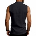 thumbnail image 6 of Guluxicc Men's Tank Tops Drawstring Tie Neck Solid Color Sleeveless Tops Summer Outdoor Casual Beach Shirts, 6 of 8