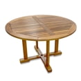 thumbnail image 2 of HomeRoots 476414 48 in. Brown Round Solid Teak Wood Dining Table, 2 of 5