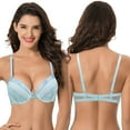 thumbnail image 3 of Curve Muse Women's Plus Size Push Up Add 1 Cup Underwire Perfect Shape Lace Bra-2PK-Black,Blue-34C, 3 of 7