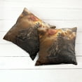 thumbnail image 2 of Ambesonne Landscape Throw Pillow Cover 2 Pack, Castle Thunder Storm, 18", Orange Brown, 2 of 6
