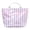 Purple, variant on HUISZJ PVC Striped Tote Bag, Stylish Canvas Handbag, Large Capacity Portable Travel Shoulder Bag for Commuting Work Travel (Black)