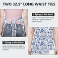 thumbnail image 6 of Pioneer Flower Floral Print Pattern Apron for Women and Men, Cotton Linen Waterproof with Pockets, Adjustable, 33x27 Inch for Kitchen, Gardening, BBQ, Salon, 6 of 6