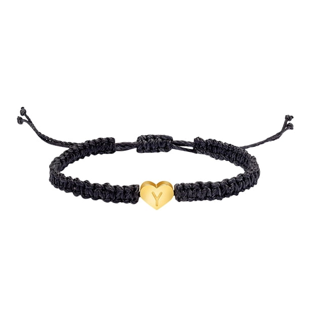 26 pulsera inicial 18K chapado en oro letra pulsera tejida delicado corazón encanto pulsera pulsera tejida para los hombres las mujeres las niñas