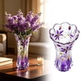 thumbnail image 2 of SUYOLL Gradient Embossed Glass Vase Scalloped Rim Thick Clear Glass Vase Floral Vase For Home Centerpiece Wedding Living Room Dining Table Party Decor Housewarming Gift, 2 of 7