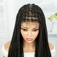 thumbnail image 3 of Super Long 40 Inches Twist Braided Wigs Synthetic Full Lace Frontal Wig Knotless Braiding Wigs Pre Plucked with Baby Hair for Black Women Black Color, 3 of 8
