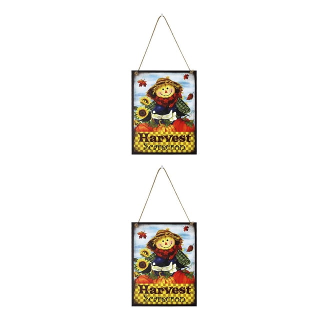 Matsuzay Letrero de puerta de calabaza con temática de otoño, placa colgante para festival al aire libre, colgador de pared adorable de Type4 NO4