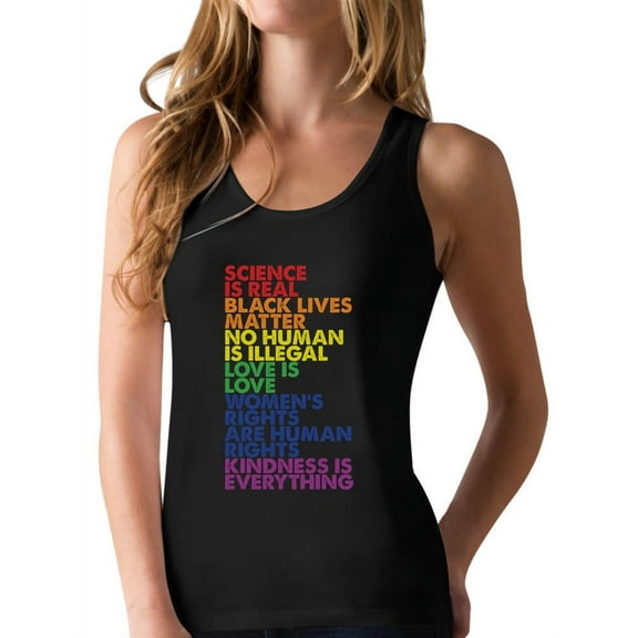 Pride Tank Top for Women LGBTQ Gifts Gay Rainbow Flag No Hate Racerback Tops XX-Large Black