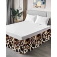 thumbnail image 4 of Cow Patterned Wrap Around Bed Skirts for California King Bed 18" Drop,Bed Skirt with Adjustable Elastic Belt Dust Ruffle Bed Valance Vintage Farmhouse Abstract Country Western Bed Frame Cover, 4 of 7