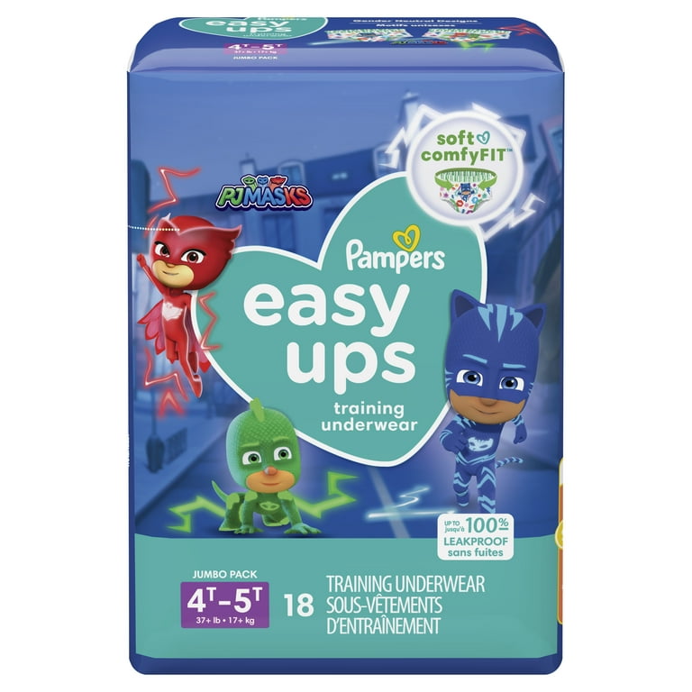 Pampers Easy Ups PJ Masks Training Pants Toddler Boys Size 4T/5T 18 Count  (Select for More Options) 