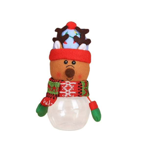 ​ZCSKFIN Christmas Candy Jars Santa Snowman Ornament Plastic Cookie Jar Containers Candy Storage Dish Home Decor Container Box Xmas Holiday Festive Treat Display for Family Fun​​