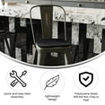 thumbnail image 4 of Emma + Oliver Distressed Copper Metal 24" High Counter Height Stools with Backs and Black Polystyrene Seats for Indoor/Outdoor Use, 4 of 12
