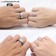 thumbnail image 3 of Adjustable size Wedding Ring Sets Couples Rings Sterling Silver Round cz Wedding Engagement Ring Bridal Sets Men's Titanium Wedding Band, 3 of 6