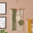 thumbnail image 2 of GUOOL Macramé Mur Suspendu Chic Artisanat Ornement Décoratif Pompons pour Vert, 2 of 9