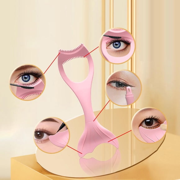 Pntil de silicona para delineador de ojos, pntil de guía, herramientuxiliar de delineador rápido reutilizable, maquilje cosmético para mu Rosado Colco Plantillas de delineador de ojos