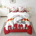 thumbnail image 2 of 7 Pcs Comforter Set Full Size, Football Bed in a Bag with Flat Sheet and Fitted Sheet and Adults,Football City Bedding Set with Pillowcase and Sham(Phoenix), 2 of 5