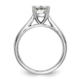 thumbnail image 2 of Solid 14k White Gold Square Solitaire Engagement Ring with CZ Cubic Zirconia Size 5, 2 of 8