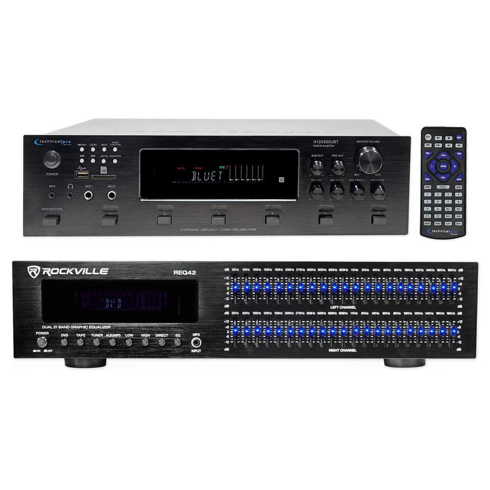 Technical Pro 6000 Watt 6Zone, 12 Speaker Home Theater Bluetooth Receiver+EQ