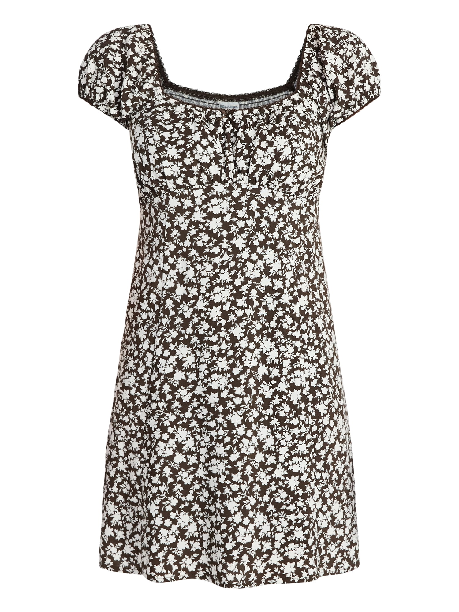 No Boundaries Fit and Flare Dress with Puff Sleeves, Women's XXS-XXL