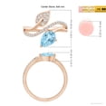 thumbnail image 5 of ANGARA Natural Aquamarine and Diamond Bypass Ring with Leaf Motif in 14K Rose Gold for Women (Size-8x6mm) | March Birthstone, Birthday, Anniversary, Jewelry Gift for Women | Natural Aquamarine Ring, 5 of 10