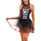 thumbnail image 3 of Traje de Cosplay de payaso de circo para mujer, vestido acampanado, calzoncillos incorporados, vestido con tutú de baile sin mangas a cuadros y espalda descubierta, disfraz de Halloween, 3 of 4