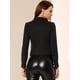 thumbnail image 5 of Chaqueta De Gamuza Sintética Para Mujer Cuello Alto Cremallera Manga Larga Abrigo De Motociclista Negro L Allegra K, 5 of 6