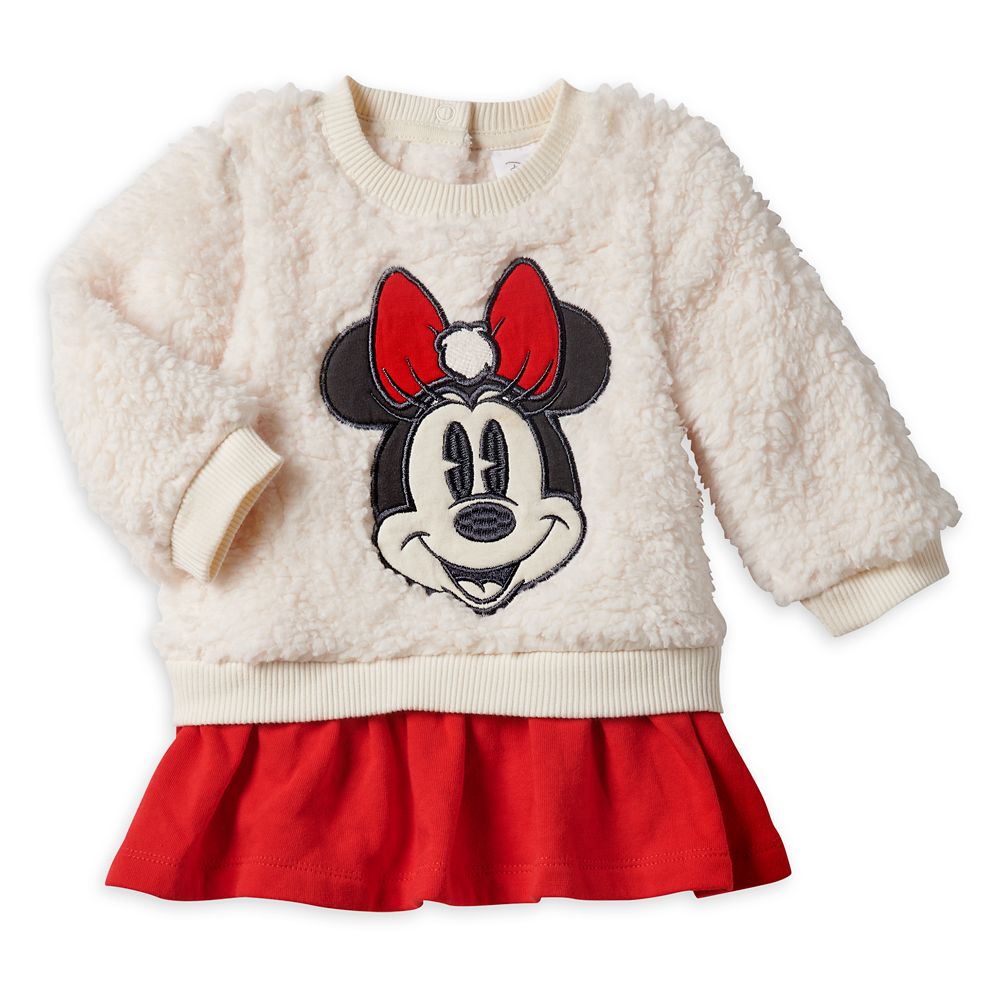 Disney Minnie Mouse Holiday Layered Look Dress and Tights Set Baby Size 12-18 Months Holiday