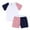 Navy, variant on HAOTAGS Baby Boys Girls 2 piece Set Short Sleeve T Shirt Tops Color Block Elastic Waist Shorts Cute Summer Outfit Black Size 2-3T