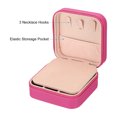 thumbnail image 4 of Unique Bargains Travel Jewelry Case, Small Jewelry Organizer Portable Mini Jewelry Box with Mirror Square Style 1, Red, 4 of 5