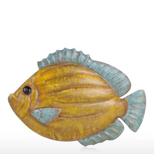 Peces Colgante de pared 5 Decoración de pared de hierro Adorno creativo Artesanía Configur Abanopi Escultura de hierro