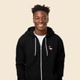 thumbnail image 4 of Dalix Flamingo Embroidered Zip Hoodie Fleece Long Sleeve Pocket Warm Soft Mens in Black 2XL XX-Large, 4 of 5