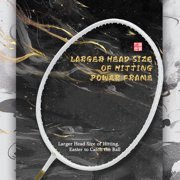 ZJ Full Carbon Fiber White Badminton Racket, 4U, <32lbs, Highly Flexible Middle Shaft, for Training & Competition, Men's and Women's Sports, Simple and Generous Design Concept
