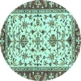 thumbnail image 1 of Ahgly Company Indoor Round Abstract Light Blue Modern Area Rugs, 8' Round, 1 of 4