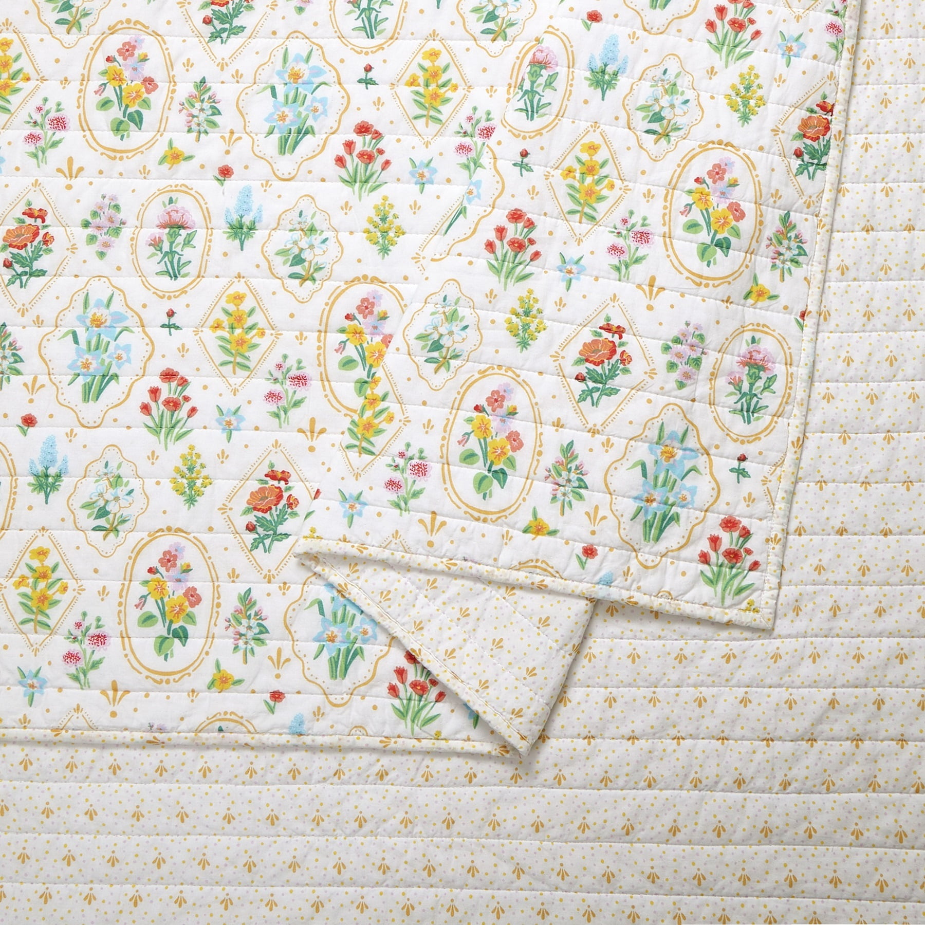 Makers Collective Floral Wallpaper Multi-Color 2-Piece Quilt Set, Twin