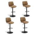 thumbnail image 7 of EOP Modern Upholstered Barstools Set of 4, Adjustable Height Counter Stools with Bentwood, Faux Leather Swivel Bar Stools with Metal Frame, Brown, 7 of 7