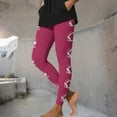thumbnail image 6 of Women's Yoga Pants Workout Running Leggings High Waist Leggings Tights Hot Pink 2XL, 6 of 9