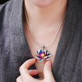 thumbnail image 2 of Lotus Pendant Necklace Vintage Chinese Style Floral Jewelry Women Lucky Charm Oriental Accessory Gift for Hanfu Dress, 2 of 5