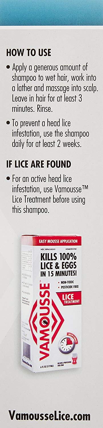 Vamousse Lice Prevention Daily Shampoo Application 8 oz