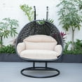 thumbnail image 4 of 2 Person Hanging Egg Chair - Outdoor Patio Swing Seat - Wicker Porch Chair - Comfortable Seating, 4 of 5