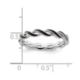 thumbnail image 2 of 2mm 925 Sterling Silver Polished Stackable Black Enamel Ring Size 10 Stackable Ring for Women, 2 of 2