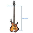 thumbnail image 2 of Glarry 4 String Electric Bass Guitar Kit with SS Pickups and Amp Sunset Color, 2 of 9