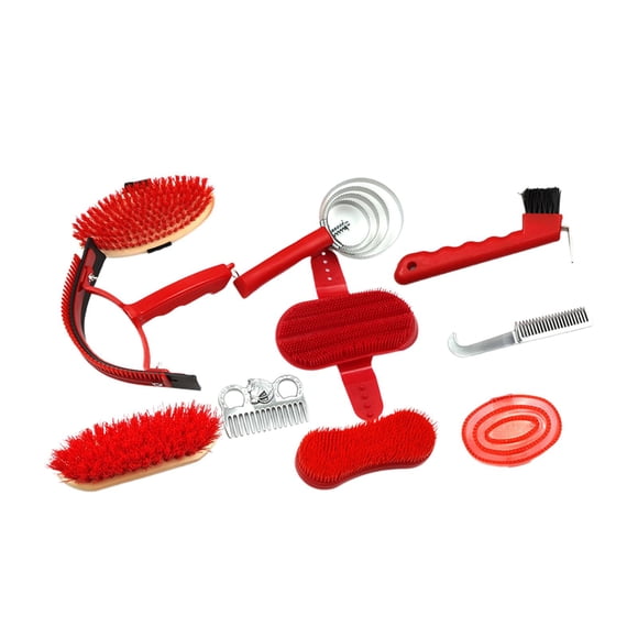 Kit de aseo para caballos, juego de suministros para sala de aperos, 10x, para propietarios de caballos ecuestres
