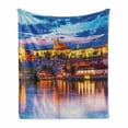 thumbnail image 1 of Travel Soft Flannel Fleece Throw Blanket, Evening in the Prague Czech Republic St.Vitus Historical Architecture, Cozy Plush for Indoor and Outdoor Use, 70" x 90", Multicolor, by Ambesonne, 1 of 6