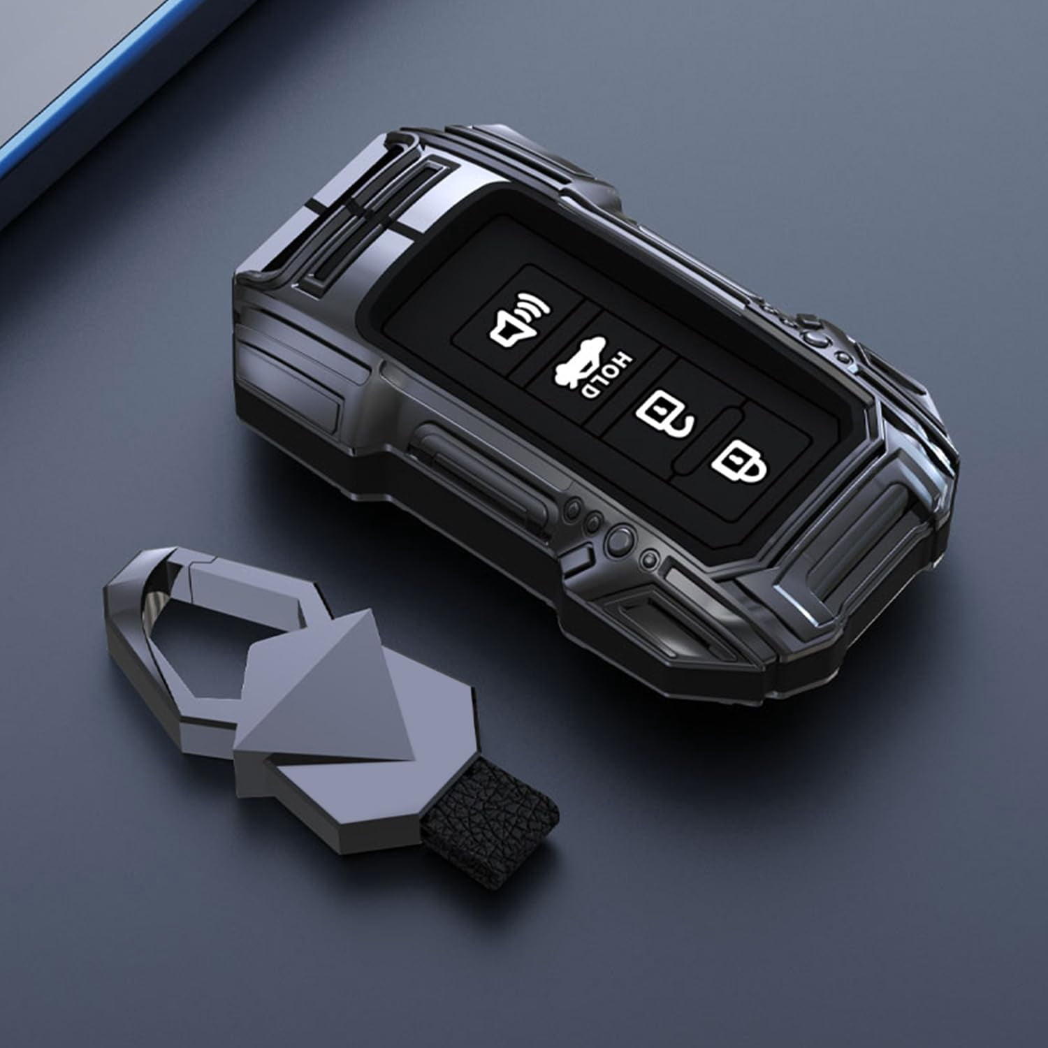 Zinc Alloy Smart Remote Car Key Fob Case Cover Protector Shell Compatible for Toyota 4Runner Tacoma Camry Corolla Rav4 Highlander Avalon Tundra Cruise Prius Sequoia