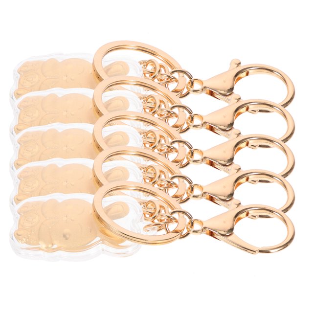 5pcs Adorable Year of the Rabbit Keychain Bag Purse Pendants Bunny Keychain