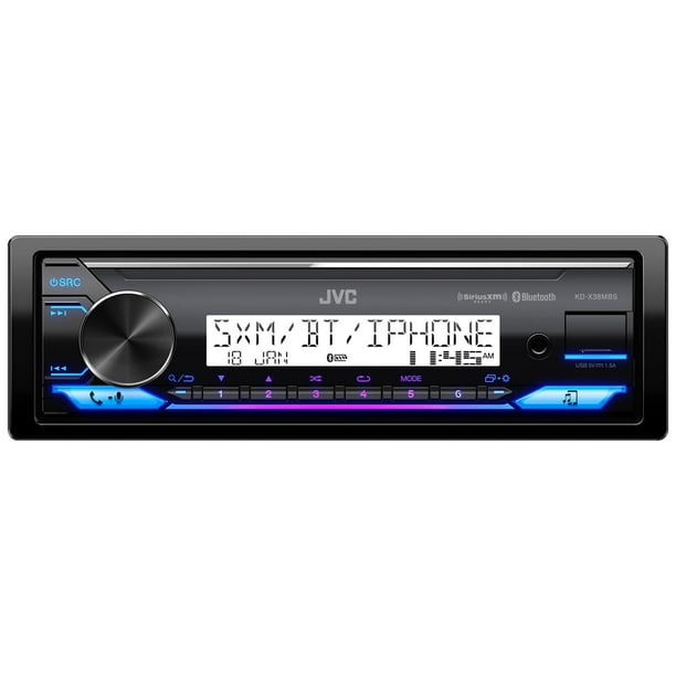 JVC KD-X38MBS Receptor de medios digitales para automóvil y marino con Bluetooth, USB, listo para SiriusXM, compatible con Amazon Alexa, PCB con revestimiento conforme