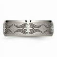 thumbnail image 3 of Titanium Beveled Edge 8mm Laser Design Brushed & Polished Band, 3 of 9