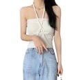 thumbnail image 2 of Tops para mujer, Tops con cuello halter para mujer Tops suaves con cuello halter para mujer Camiseta sin mangas con cuello halter Experiencia incomparable, 2 of 9